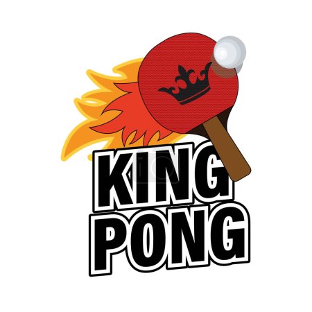 Ilustración de Ilustración del vector del rey Pong, diseño de la idea de la camiseta - Imagen libre de derechos