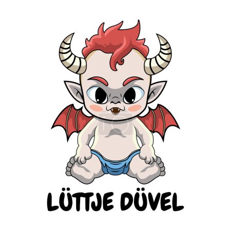 Illustration for Little Devil, vector illustration T-shirt idea design - Royalty Free Image