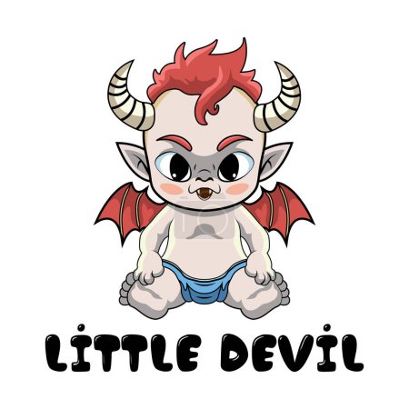 Ilustración de Little Devil, ilustración vectorial T-shirt idea design - Imagen libre de derechos