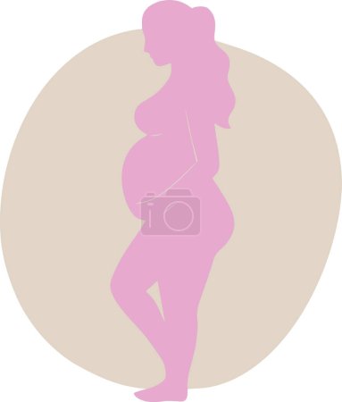 Téléchargez les illustrations : Illustration vectorielle femme enceinte, concept de T-shirt - en licence libre de droit