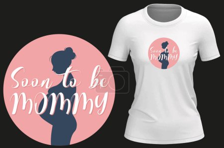 Illustration for Pregnant woman vector illustration, T-shirt design concept - Royalty Free Image