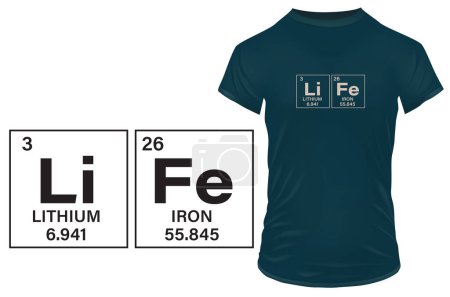 Illustration for Life is beautiful. Quote written in funny periodic table style. Vector illustration for t-shirt, website, print, clip art, poster and custom print on demand merchandise. - Royalty Free Image