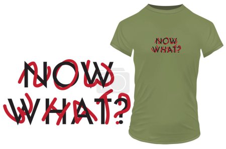 Now what? Funny typography of a quote Vector illustration for tshirt, website, print, clip art, poster and custom print on demand merchandise. 