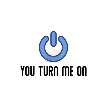 Illustration for You turn me on. Funny quote. Vector illustration for t-shirt, website, print, clip art, poster and print on demand merchandise. - Royalty Free Image