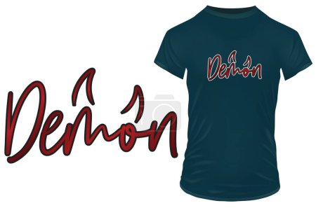 Wortdämon mit Teufelsstab. Gothic Vektor Illustration für T-Shirt, Website, Print, Clip Art, Poster und Print on Demand Merchandise.