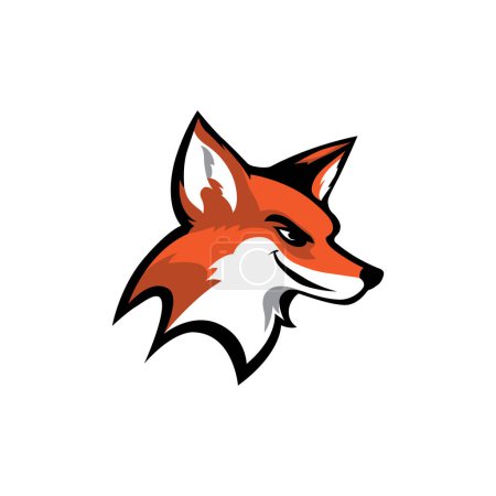 Illustration for Clever Fox corporate logo design. Orange abstract coyote luxury icon. Geometric classic monogram for company. Icon, sign, branding, symbolic vector illustration isolated on white background. - Royalty Free Image