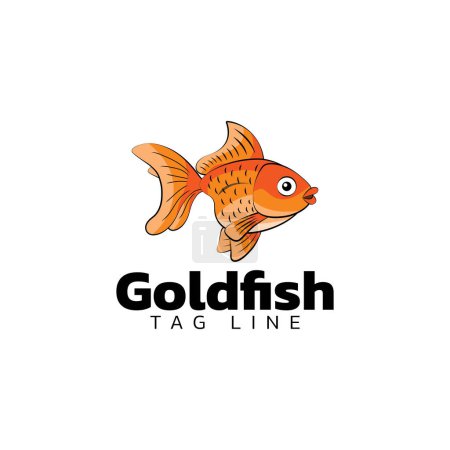 Ilustración de Diseño del logo corporativo Goldfish. Icono de lujo de peces de oro naranja. Monograma clásico para empresa. Icono, signo, marca, ilustración vectorial simbólica aislada sobre fondo blanco. - Imagen libre de derechos