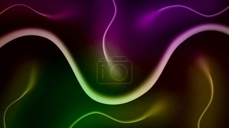 Foto de Premium abstracto verde púrpura rosa amarillo oscuro gradiente fondo. Olas y dunas. Ultra HD 8k 4K Fondos de pantalla. Grainy ruidosa textura áspera. Para pantalla de escritorio, diseño de sitios web, superposición, plantilla, banner - Imagen libre de derechos