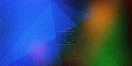Vibrierende mehrfarbige blau orange grün azurrosa Ultramaringeometrie auf Pixelgradienten Hintergrund. Ideal für Design, Banner, Kunst. Vintage Premium-Qualität