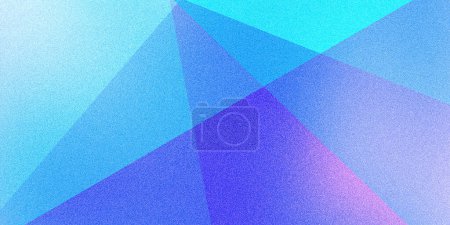 Fascinating array of multicolored geometric shapes on pixelated blue pink purple azure ultramarine light gradient. Perfect for banners, templates, creative projects. Premium vintage quality