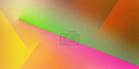 Colorful abstract shapes on multicolored pink yellow green orange purple gray exclusive gradient backdrop. Ideal for design, art. Vintage premium quality