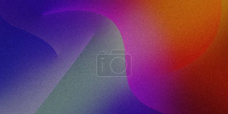 Abstract multicolored shapes, waves, stripes, vectors. Grainy ultra-wide pixel dark neon pink purple blue lilac orange brown gradient exclusive background. Ideal for design, banners, wallpapers