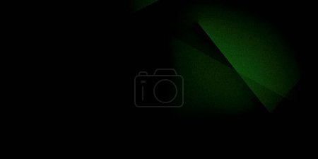 Geometric shapes, stripes lines rays on a grainy ultrawide pixel background with a multicolored dark mix green black gray turquoise lime emerald olive gradient. For design banners wallpapers templates