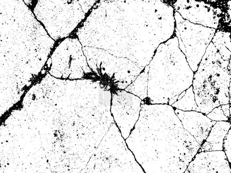 Illustration for Vector grunge texture of cracked concrete. Using the effect of distress, weathering, chips, cracks, scratches, scuffs, dust, dirt, large and small grains. Backgrounds in vintage style, overlay stencil - Royalty Free Image