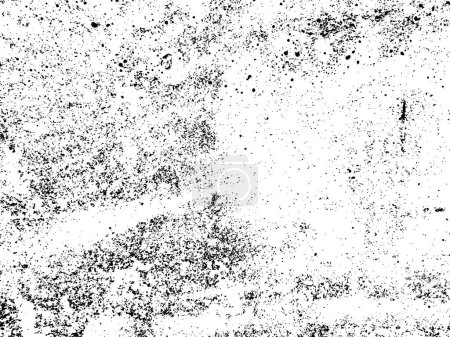 Illustration for Black and white abstract dirty vector texture with large and small grains. Vector illustration for overlay. Distress effect weathering cracks scratches scuffs dust dirt, natural grunge background for stencil - Royalty Free Image