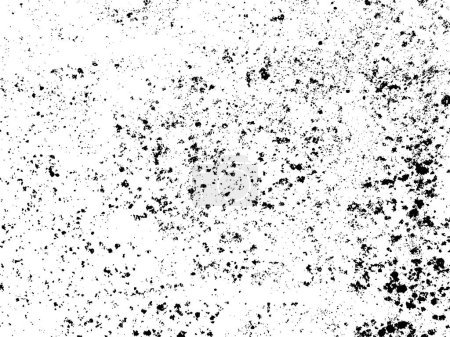 Illustration for Black and white abstract weathered vector texture with large and small grains. Vector illustration for overlay. Distress effect cracks scratches scuffs dust dirt, natural grunge background for stencil - Royalty Free Image