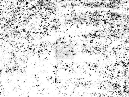 Illustration for Black and white abstract dirty weathered vector texture with large and small grains. Vector illustration for overlay. Distress effect cracks scratches scuffs dust natural grunge background for stencil - Royalty Free Image