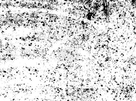 Illustration for Abstract black and white dirty weathered vector texture with large and small grains. Vector illustration for overlay. Distress effect cracks scratches scuffs dust natural grunge background for stencil - Royalty Free Image