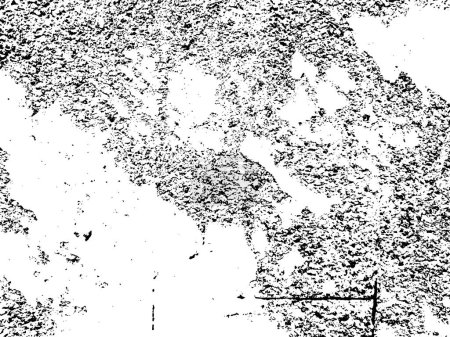Illustration for Abstract black and white dirty vector texture with large and small grains. Vector illustration for overlay. Distress weathering cracks scratches scuffs dust natural grunge background for stencil - Royalty Free Image