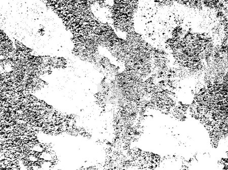 Illustration for Distress abstract black and white vector texture with large and small grains. Vector illustration for overlay. Weathering effect cracks scratches scuffs dust dirt natural grunge background for stencil - Royalty Free Image