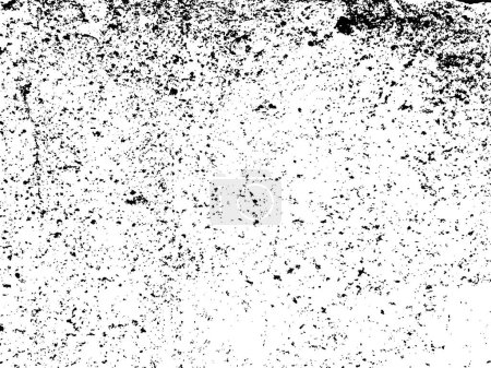 Illustration for Distress black and white vector texture of a dirty concrete wall with large and small grains. Vector illustration. Weathering effect scratches scuffs dust natural grunge background stencil overlay - Royalty Free Image