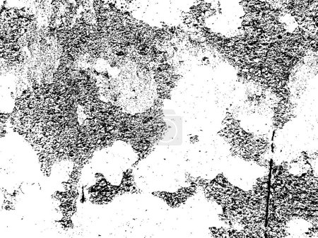 Illustration for Distress abstract black and white dirty vector texture with large and small grains. Vector illustration for overlay. Weathering effect cracks scratches scuffs dust natural grunge background stencil - Royalty Free Image