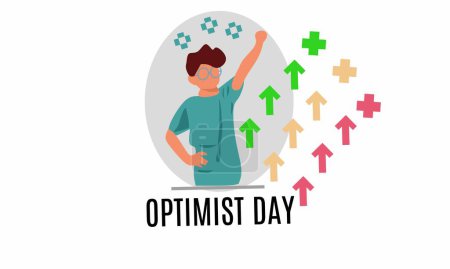 Illustration for Vector graphic of optimist day for optimist day celebration. flat design. flyer design. February 02. - Royalty Free Image
