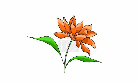 Illustration for Lotus flower illustration. Or by another name Nymphaea. Flat design. Isolated white background - Royalty Free Image