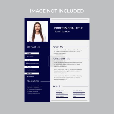 Téléchargez les illustrations : CV modèle de CV - échantillon de conception bleue - en licence libre de droit