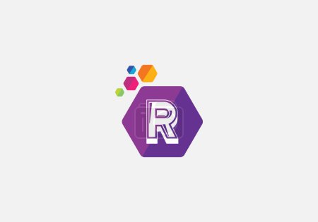 Illustration for Abstract R letter modern lettermarks emblem logo design - Royalty Free Image