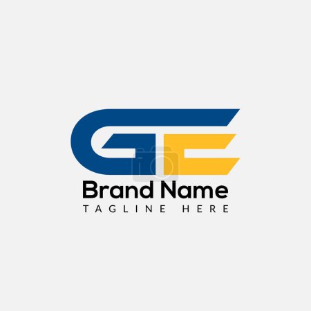 Abstrakte GE-Buchstaben modernes Anfangsbuchstaben-Logo-Design