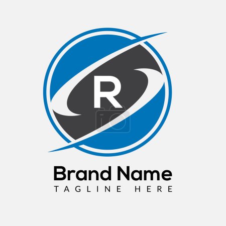 Diseño de logotipo de letras iniciales modernas de letra R abstracta