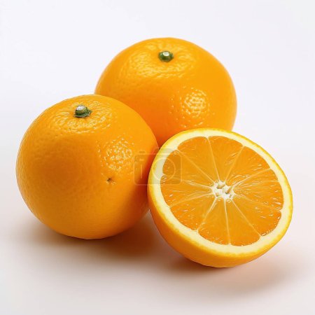 Téléchargez les photos : Oranges douces juteuses biologiques sur fond blanc - en image libre de droit
