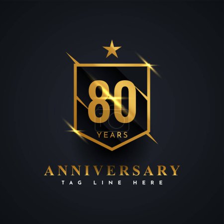 Ilustración de Anniversary logo with colorful letters and stars - Imagen libre de derechos