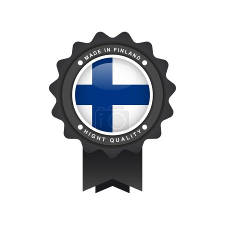 Made in Finland emblem badge label illustration template design. vector 