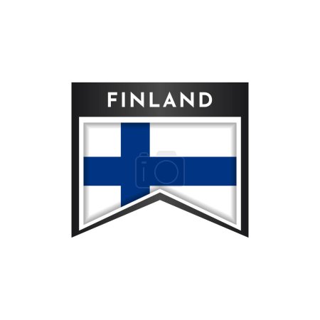 Flag of Finland illustration template design. vector 