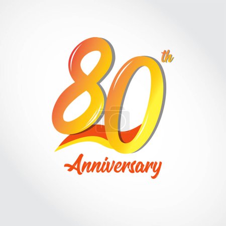 Illustration for 80th anniversary celebration template. vector illustration - Royalty Free Image