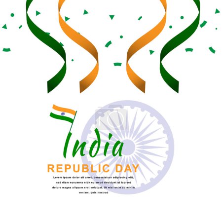 Illustration for Happy Republic Day India Illustration Template Design. Vector - Royalty Free Image
