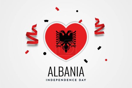 Téléchargez les illustrations : Albania Independence Day Celebration Illustration Template Design. Vector - en licence libre de droit
