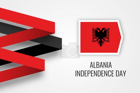 Téléchargez les illustrations : Albania Independence Day Celebration Illustration Template Design. Vector - en licence libre de droit