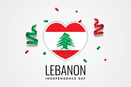 Illustration pour Lebanon Independence Day Celebration Illustration Template Design. Vector - image libre de droit