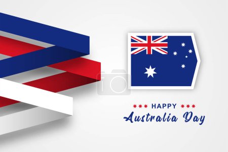 Illustration for Happy Australia Day Celebration Illustration template design - Royalty Free Image
