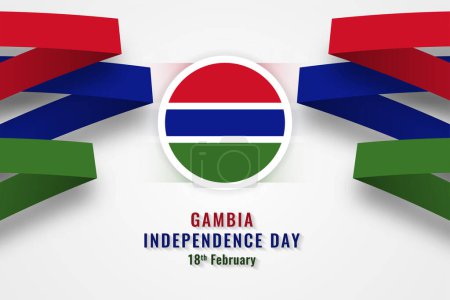 Téléchargez les illustrations : Gambia Independence day celebration illustration template design. Vector - en licence libre de droit
