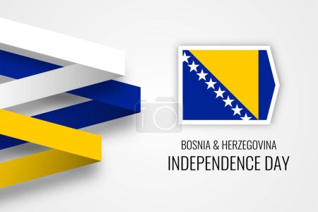 Ilustración de Happy Independence Day Bosnia and Herzegvina Illustration template design. Vector - Imagen libre de derechos