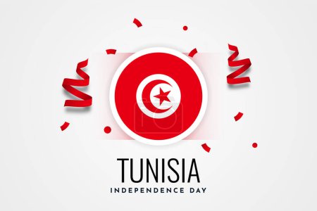 Téléchargez les illustrations : Tunisia Independence Day Celebration flag Illustration Template Design. Vector - en licence libre de droit