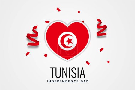 Téléchargez les illustrations : Tunisia Independence Day Celebration flag Illustration Template Design. Vector - en licence libre de droit