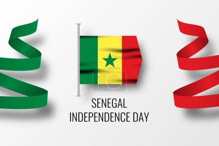 Téléchargez les illustrations : Senegal independence day celebration illustration template design. Vector - en licence libre de droit