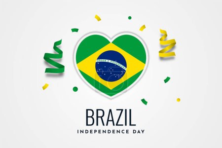 Illustration for Brazil independence day template design. Vector - Royalty Free Image