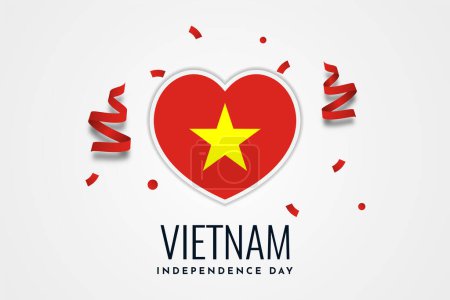 Illustration for Vietnam independence day celebration illustration template design. vector - Royalty Free Image