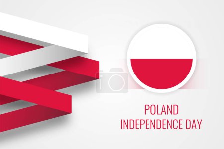 Illustration for Poland national independence day illustration template design - Royalty Free Image